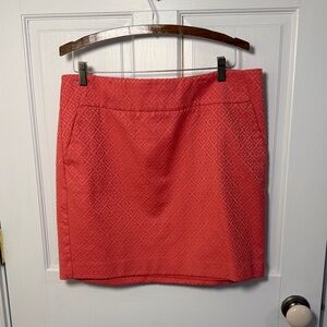 Ann Taylor Coral Textured Short Mini Skirt size 12